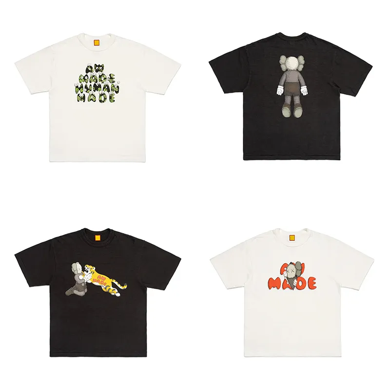 24SS Summer Japan USA Collaborator de muñeca de gran tamaño TEE cilíndrica Camiseta de manga corta de manga de algodón Camiseta 