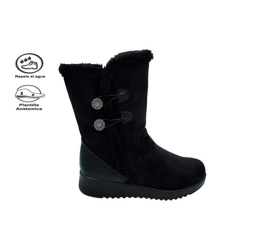 BOTA AMARPIES AJH22417 NEGRA PARA MUJER PLANTILLA EXTRAÍBLE ACOLCHADA MEMORY SPONGE MEMBRANA WATER REPELLENT 27474