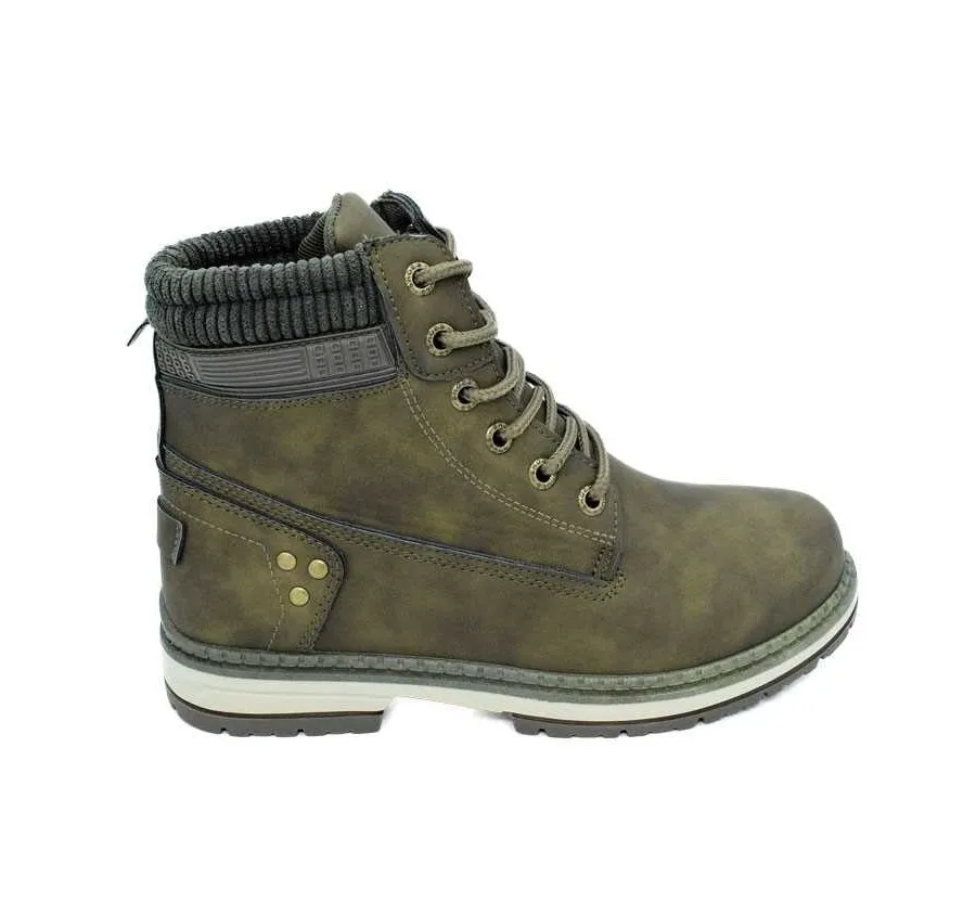 BOTA MUY CÓMODA PARA MUJER DEÍTY CORDÓN KAKI CUELLO PANA