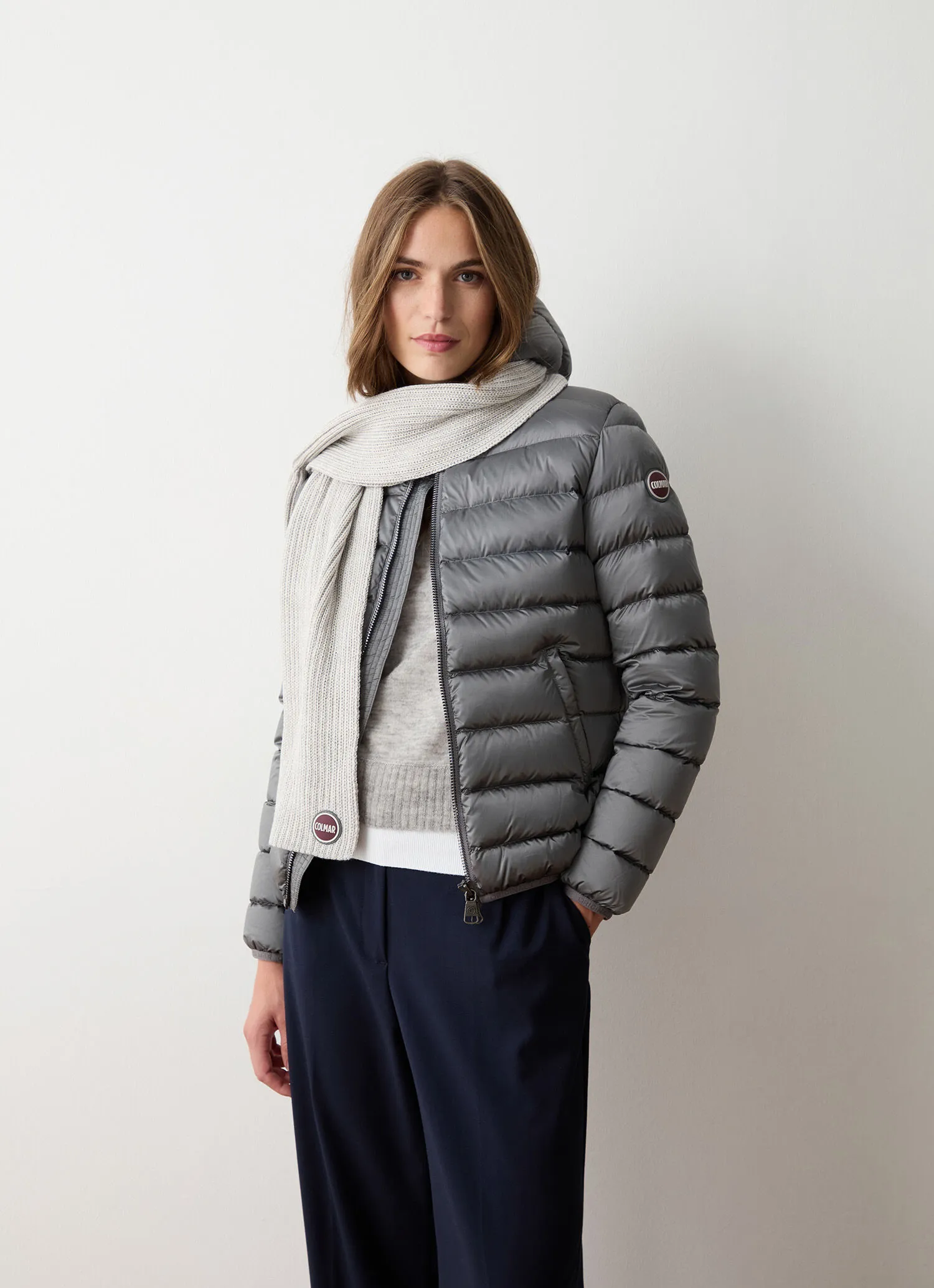Bufanda unisex de lana con logo