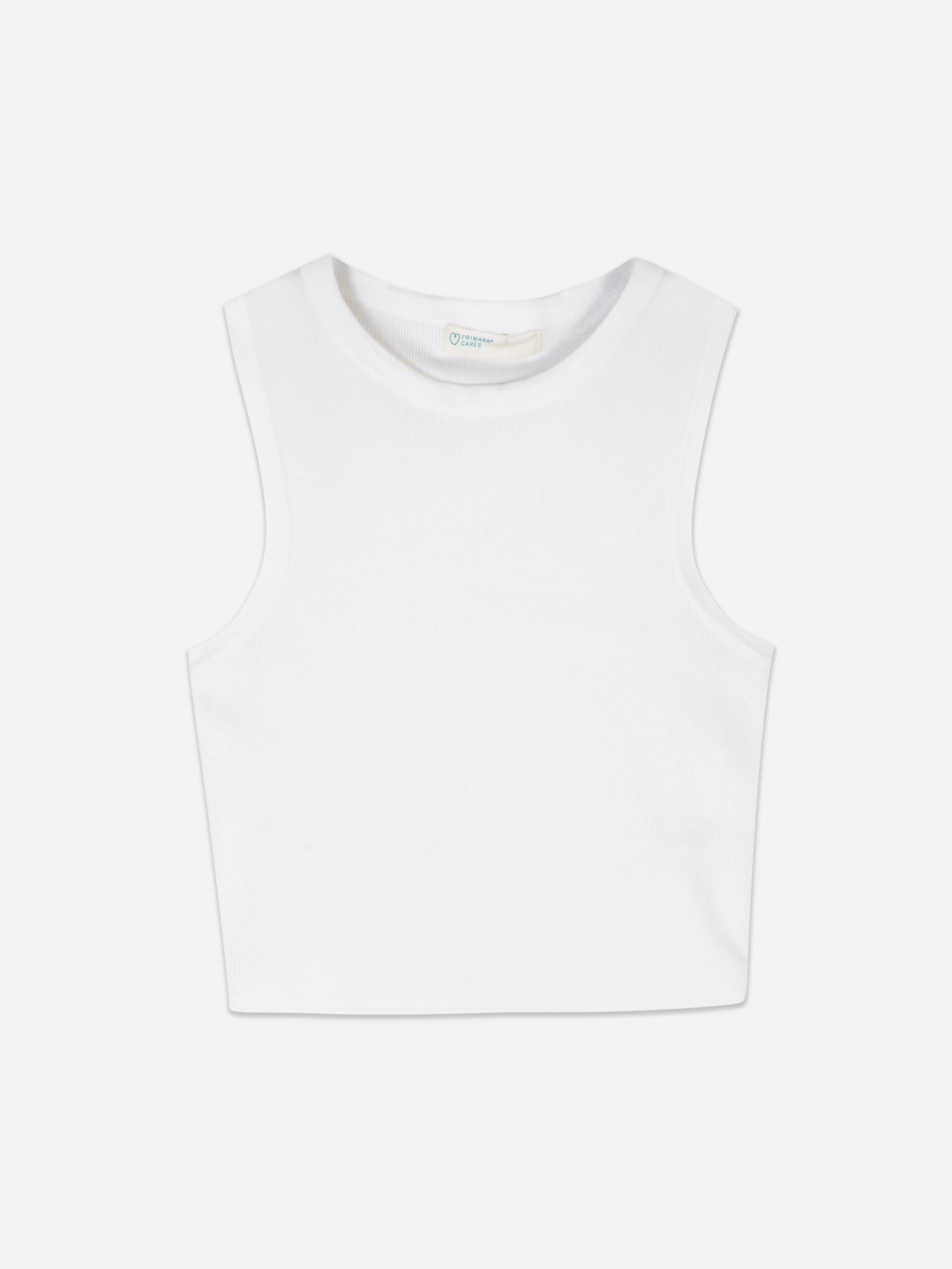 Camiseta corta acanalada sin mangas