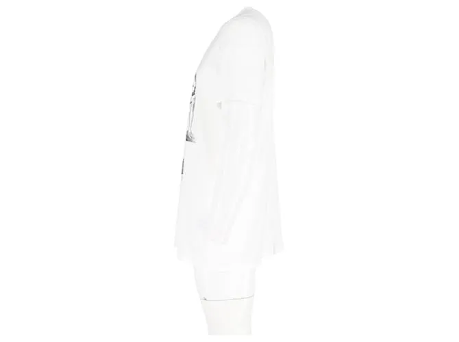 Camiseta gráfica Level DRKSHDW de Rick Owens en algodón blanco 