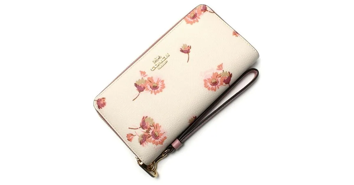Cartera Longa con Cremallera COACH con Estampado Floral Múltiple 