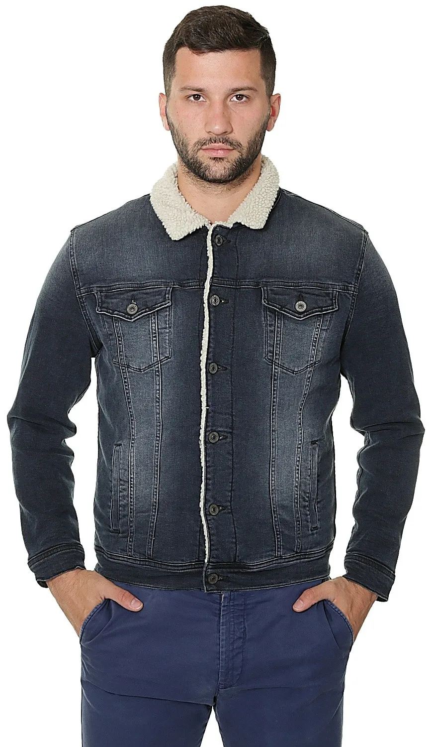 chaqueta Mavi Frank - Ink Brushed Sherpa