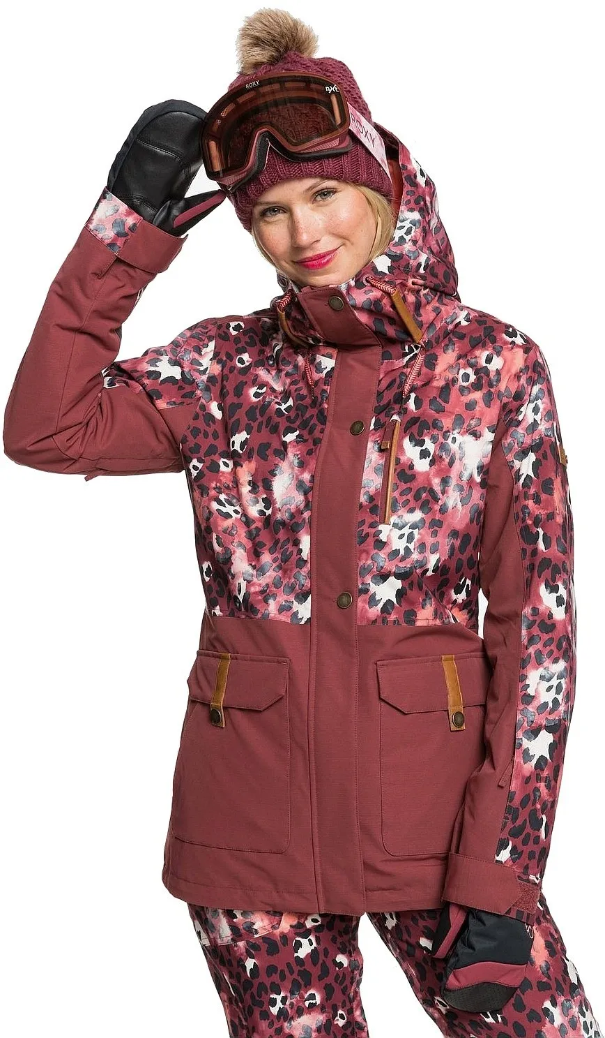 chaqueta Roxy Andie - RRE1/Oxblood Red Leopold - women´s