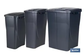 Cubo de basura gris para desechos en general | Tres medidas y capacidades diferentes