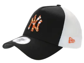 gorra con visera New Era 9FO AF Seasonal Infil Trucker MLB New York Yankees - Black/Orange Camo - men´s