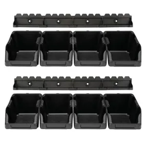 Juego de 8 Gavetas con soporte para pared. 103 x 165 x 75 mm