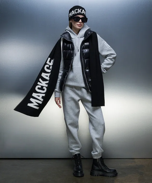 Mackage Juno-Z reversible scarf with jacquard logo pattern