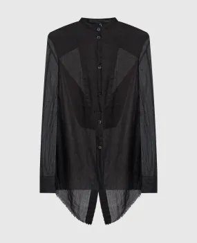 Masnada Black blouse with raw edges