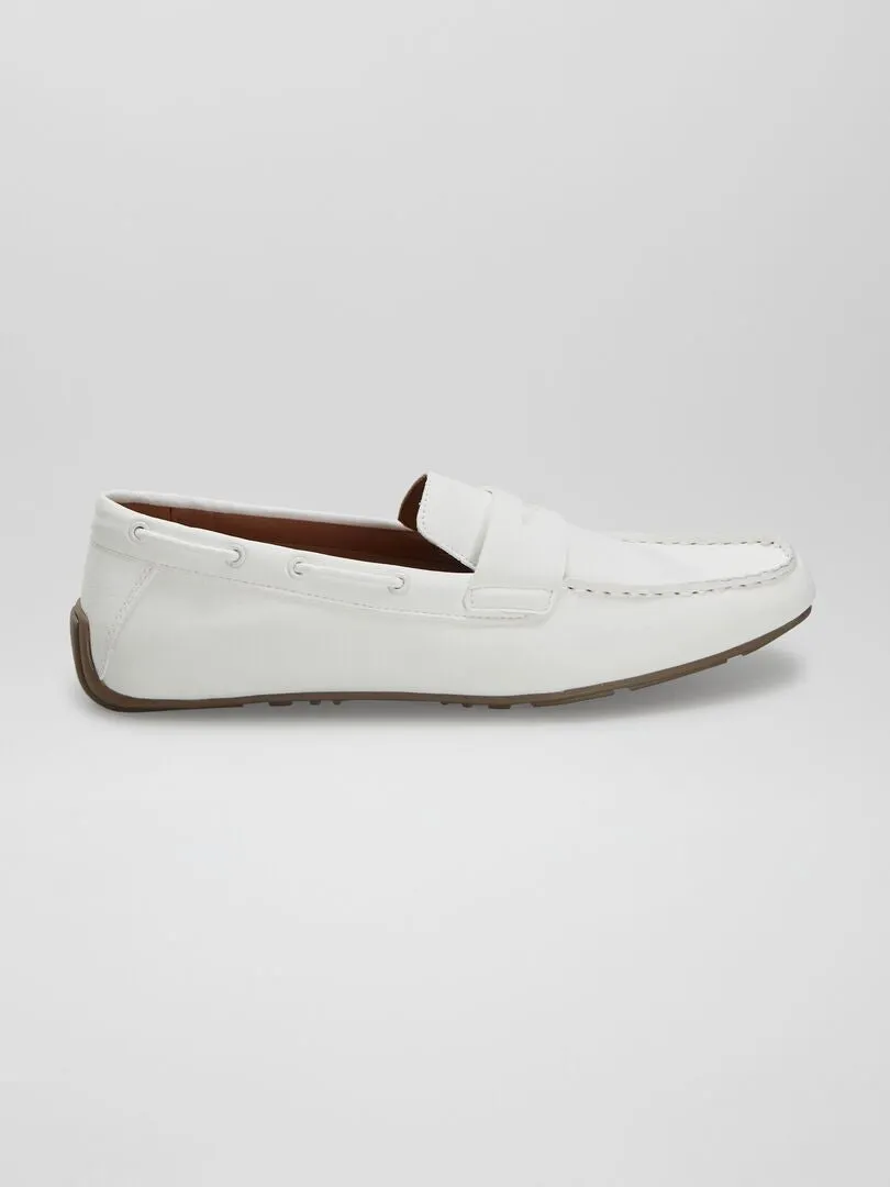 Mocasines de antelina - BLANCO