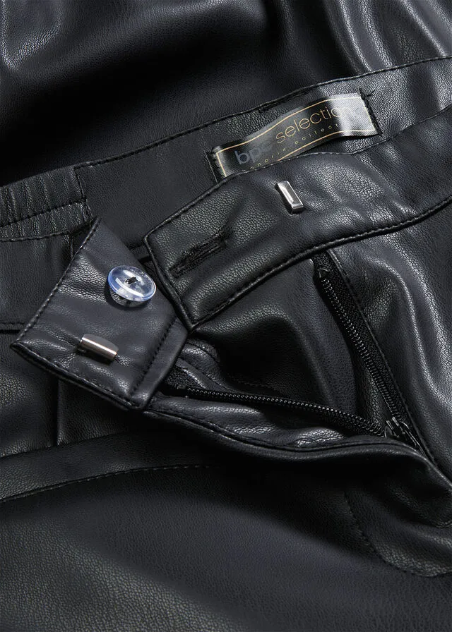 Pantalón de piel sintética Negro