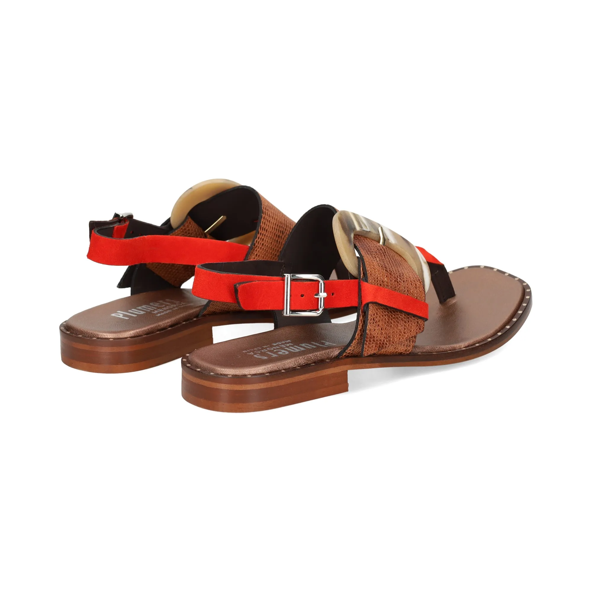 PLUMERS Sandalias planas de Mujer CORAL