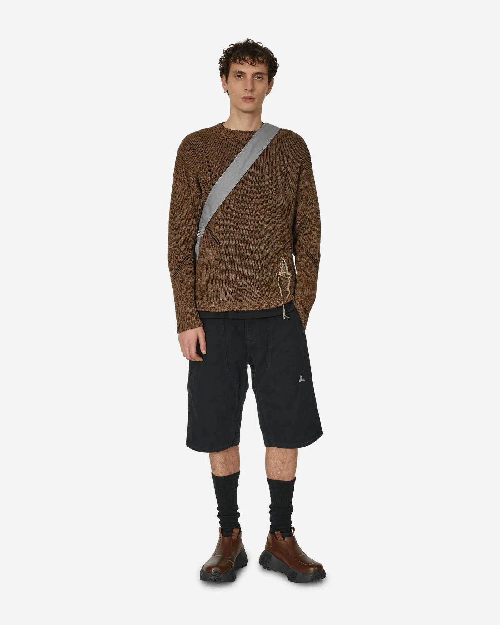 ROA Hemp Crewneck Sweater Brown