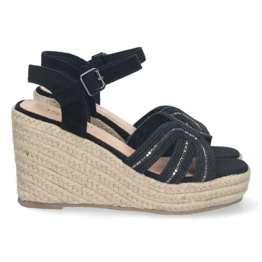 Sandalias de cuña, alpargatas de cuña, sandalias esparteras, sandalias tendencia verano 2023, consig