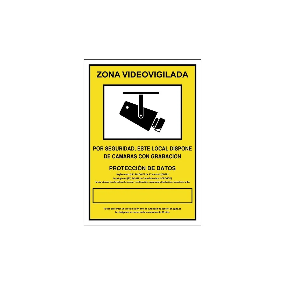 SEÑAL 839 PLAST.297x210"Z/VIDEOVIGILADA" ZONA VIDEOVIGILADA