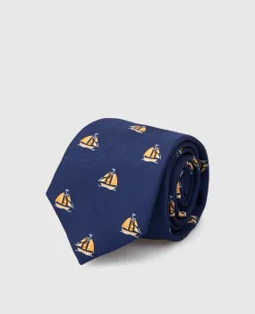 Stefano Ricci Children's navy blue silk patterned tie and pache scarf set
