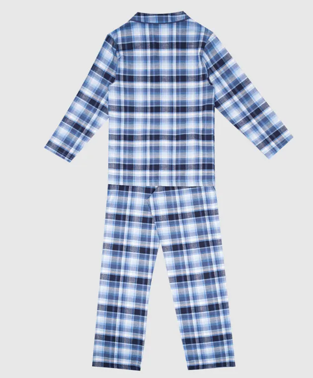 Story Loris Children's blue checked pajamas