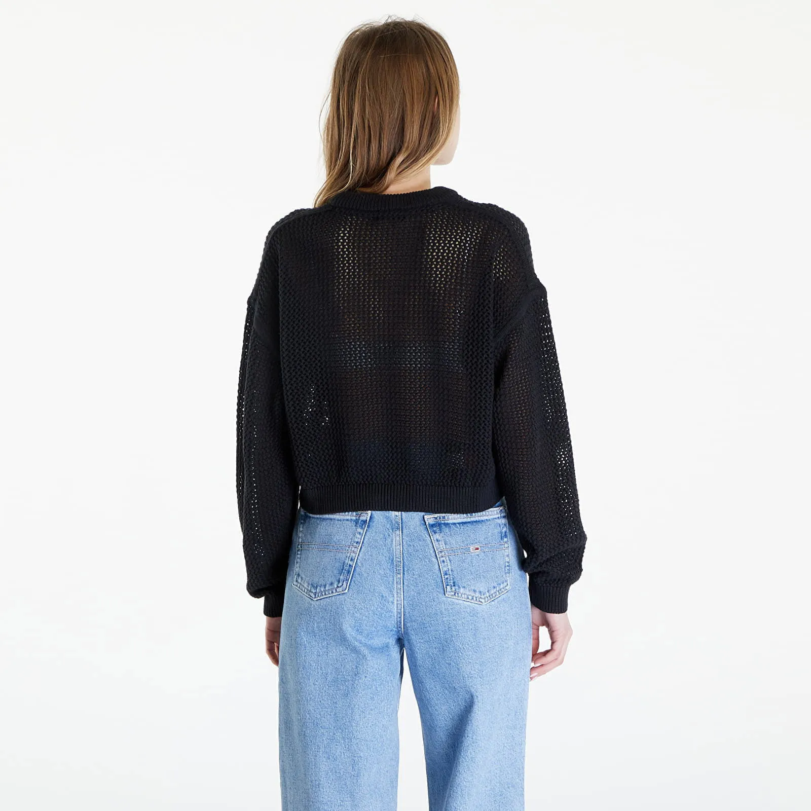 Tommy Hilfiger Open Stitch Flag Sweater Black