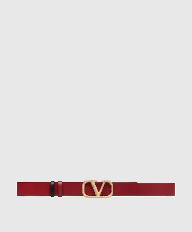 Valentino Double-sided leather belt with metal logo