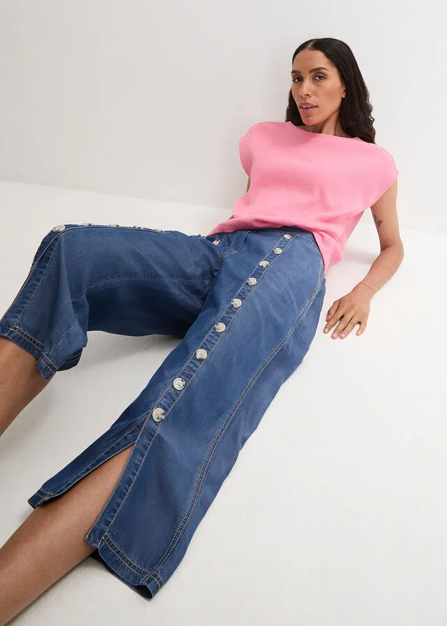 Vaqueros 3/4 Denim medio