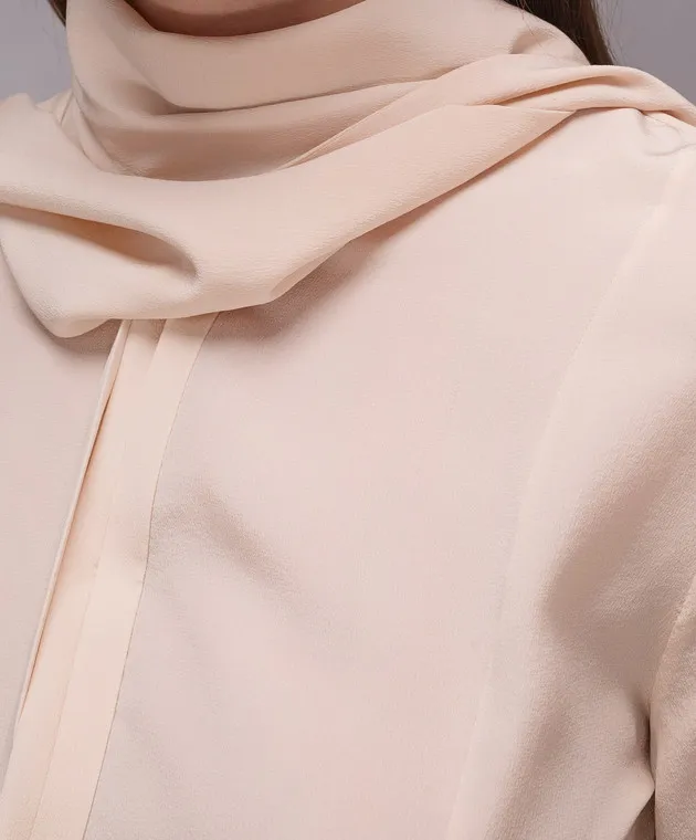 Victoria Beckham Pink silk blouse with contrasting cuffs