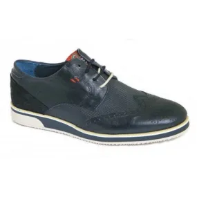 Zapato Vestir Sport Piel Azul. Dj Santa