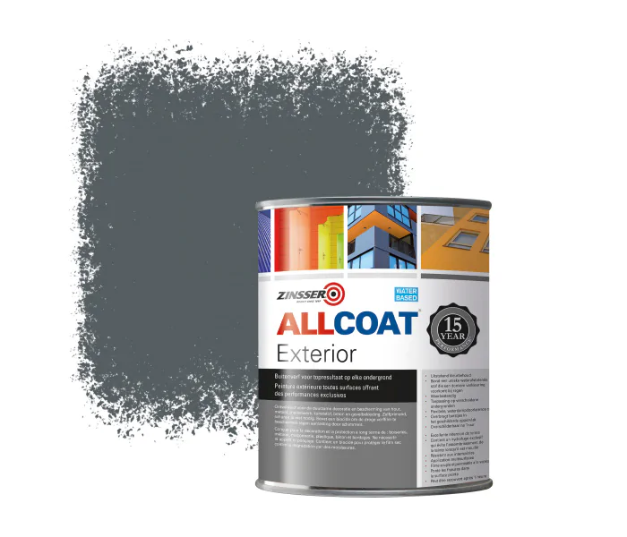 Zinsser Allcoat Pintura Exterior para Paredes RAL 7011 Gris hierro - 1 litro